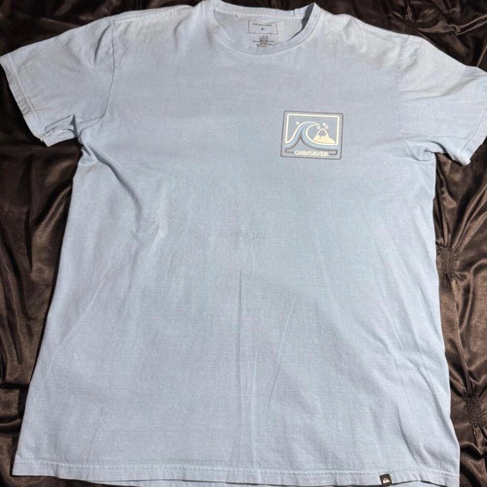 Quiksilver baby blue cotton t shirt